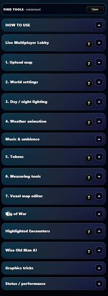 Voxel Tabletop tools and controls